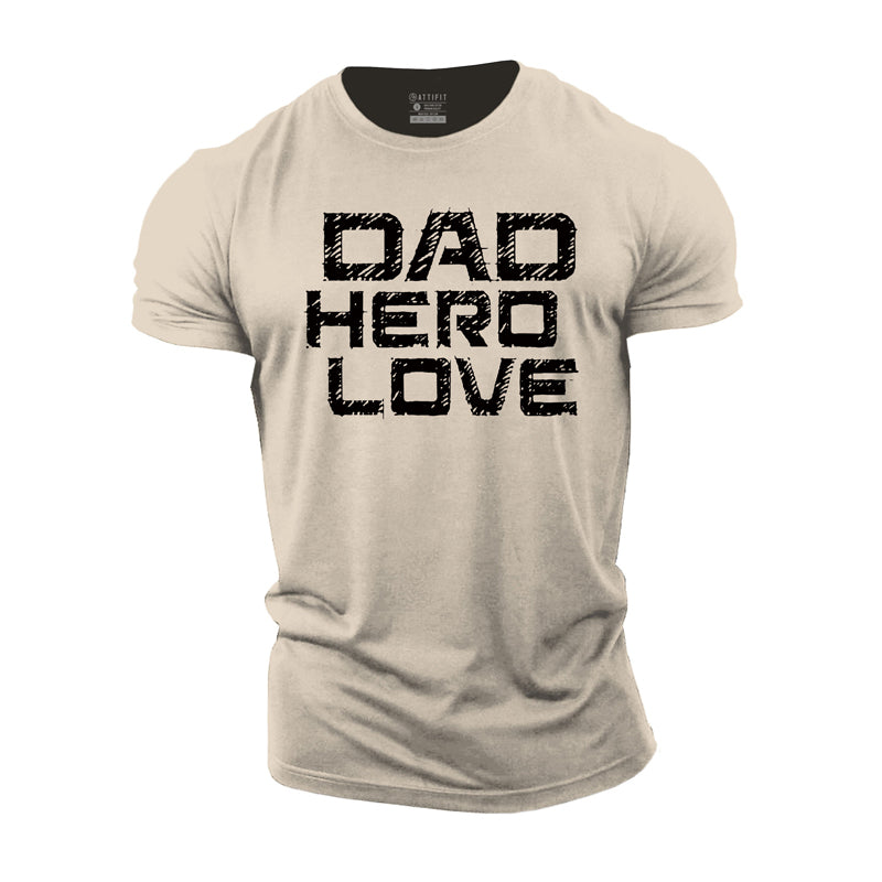 Cotton Dad Hero Love Graphic Herren-T-Shirts