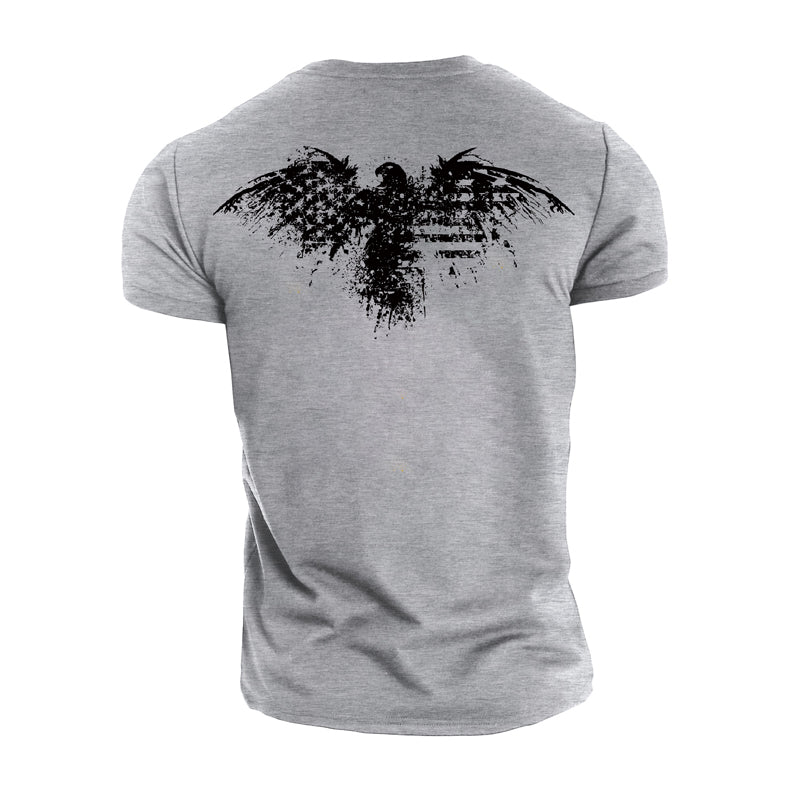 T-shirts patriotiques en coton avec ailes d'aigle