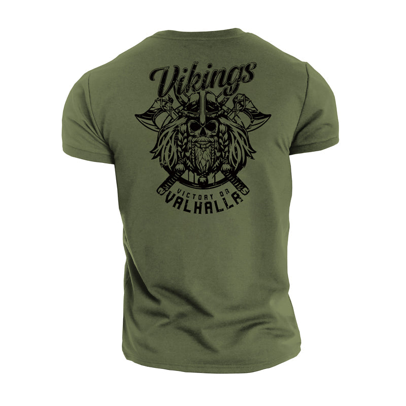 Baumwoll-Vikings-Grafik-T-Shirts