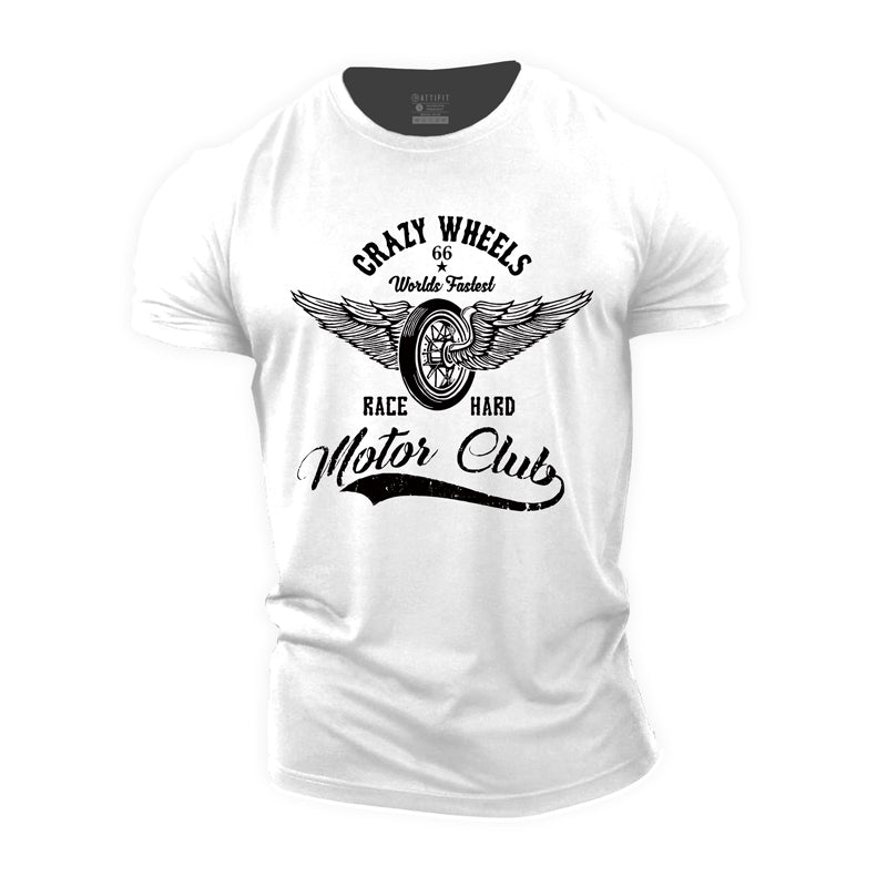 Cotton Crazy Wheels Graphic Men's T-shirts