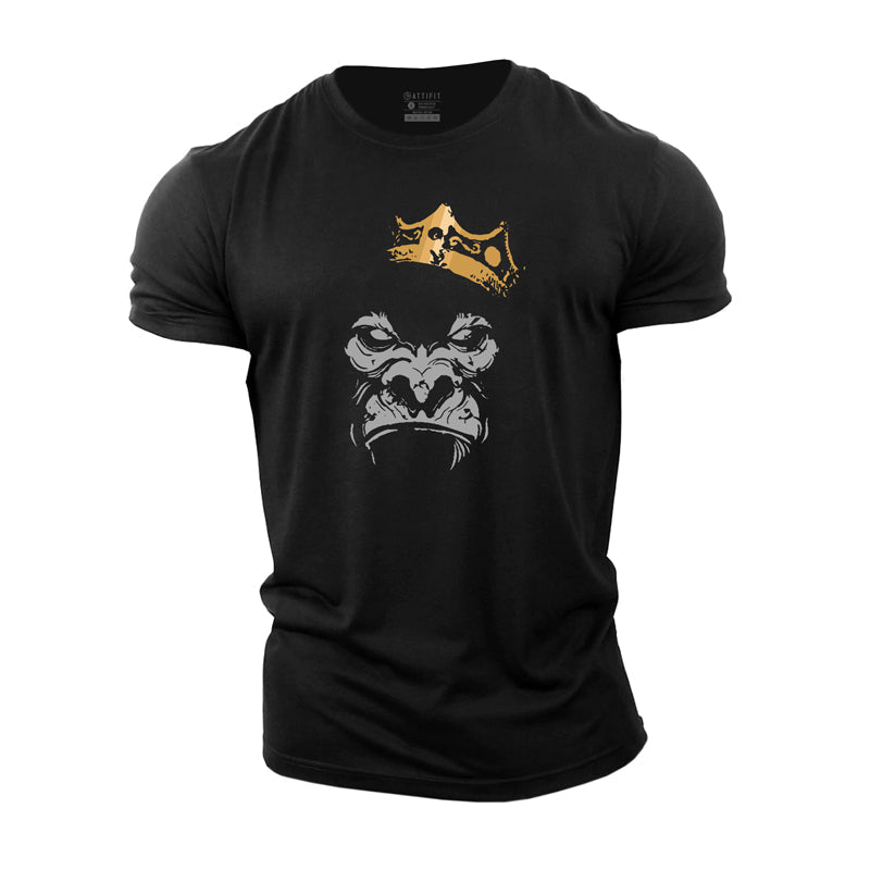 T-shirts d'entraînement graphique Cotton Beast King pour hommes