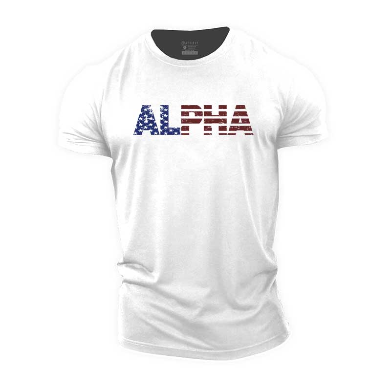 T-Shirts mit Alpha-Grafikmuster aus Baumwolle