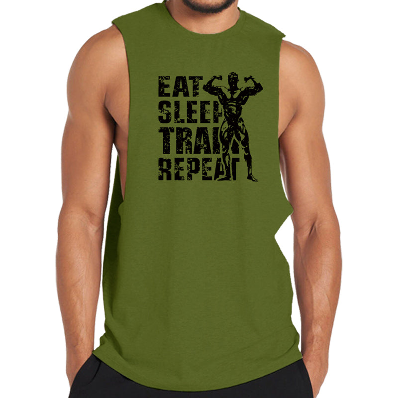 Cotton Eat Sleep Train Repeat Tank Top