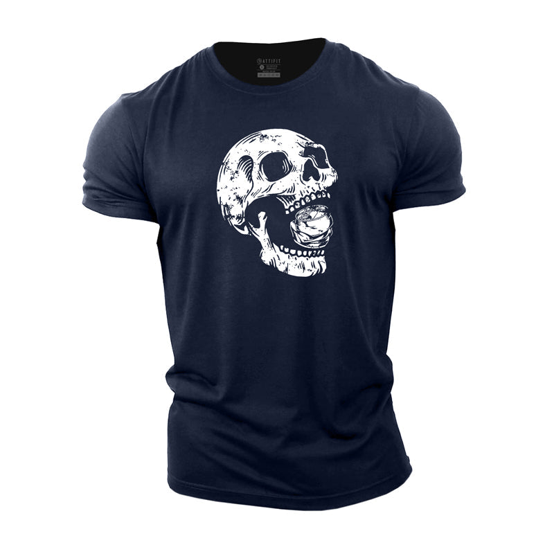 Cotton Loving Beer Skull Men's T-shirts
