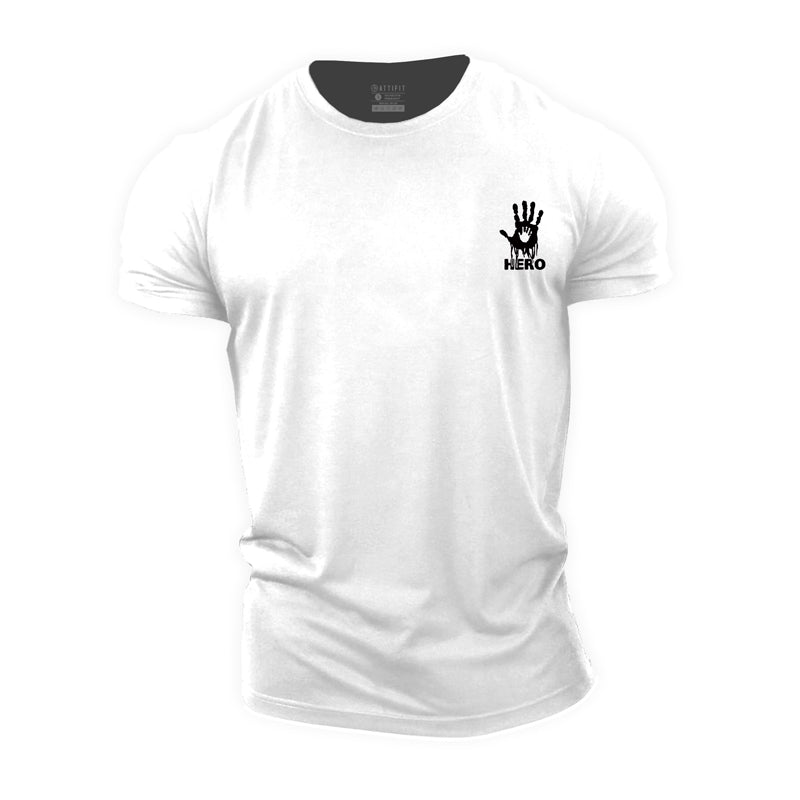 Cotton Big Hands Small Hands Graphic Men's T-shirts