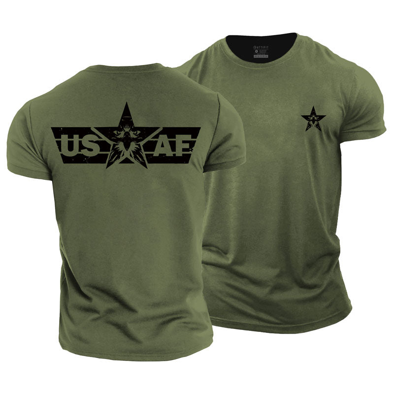 T-shirts en coton pour hommes avec graphique USAF
