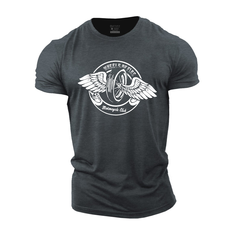 Cotton Wheels Of Fire Graphic Men's T-shirts