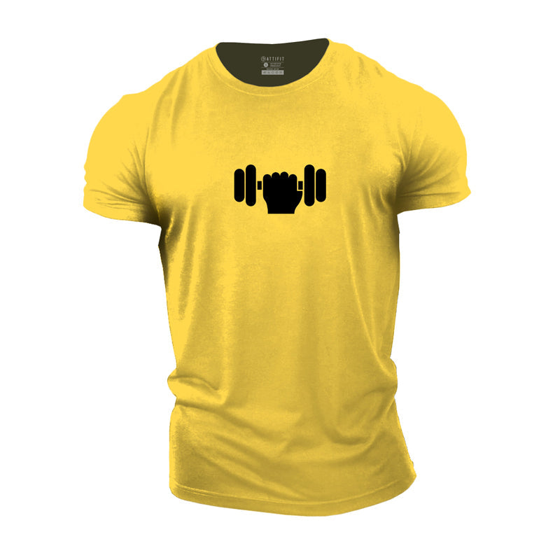 Cotton Lifting Dumbbell Graphic T-shirts