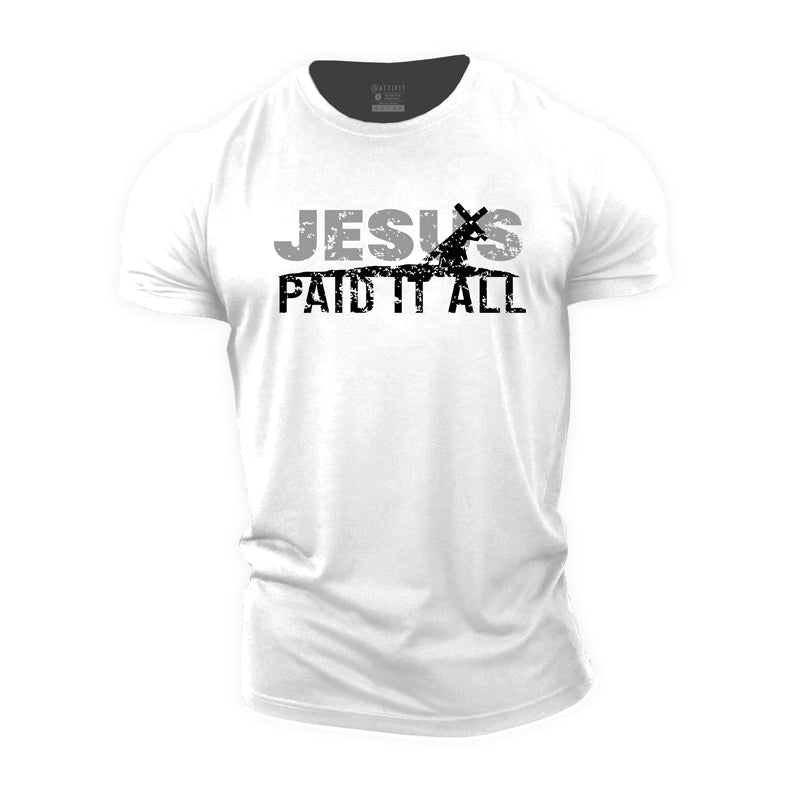 T-shirts en coton pour hommes avec image Jésus a tout payé