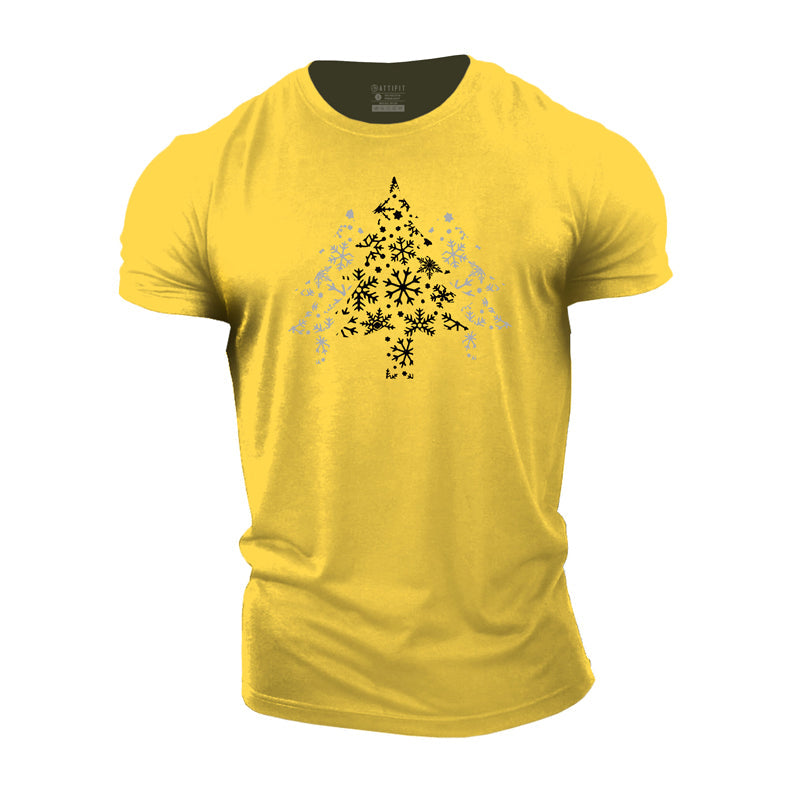 Cotton Snowflake Christmas Tree Men's T-shirts