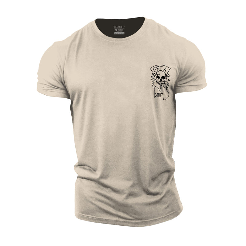 Cotton Get A Grip Graphic Men's T-shirts