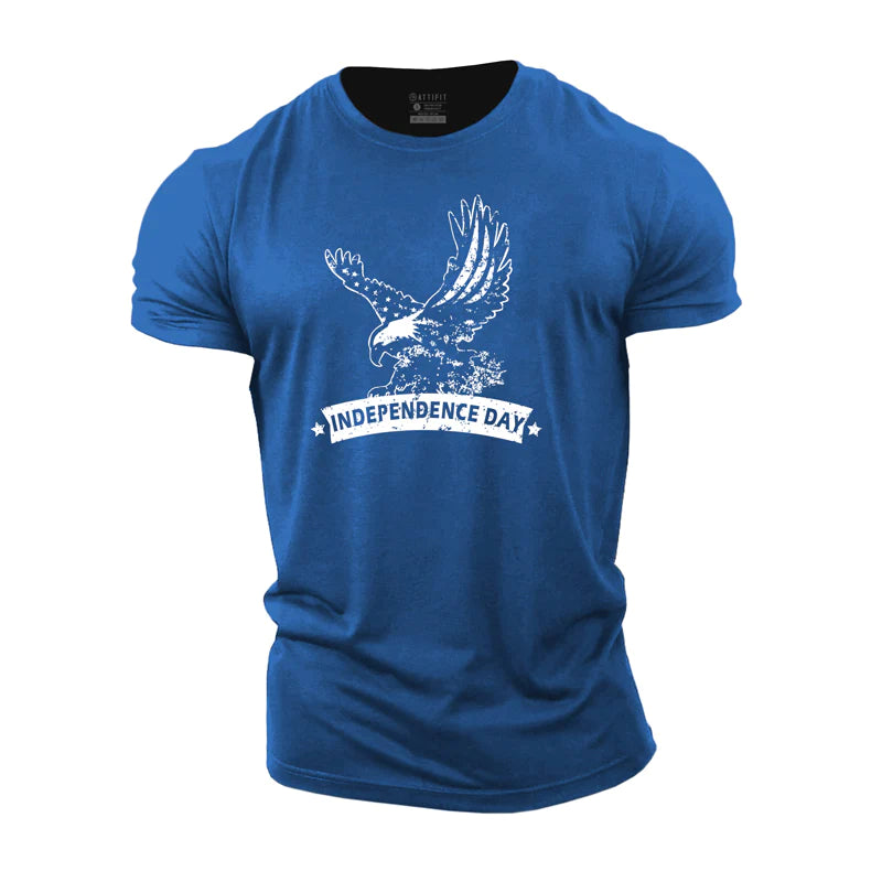 Cotton Independence Day Eagle Pattern T-shirts