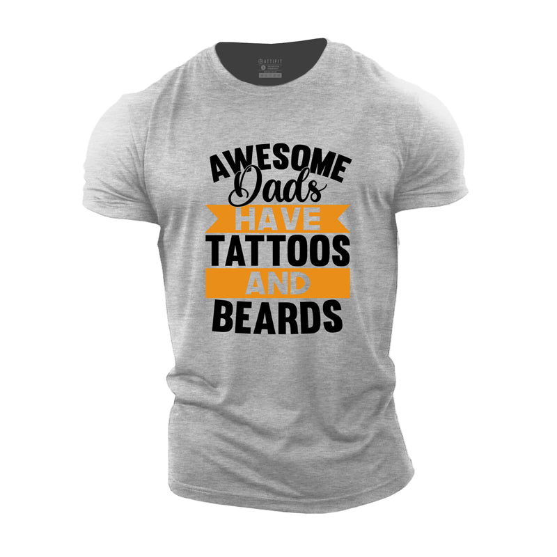 Cotton Awesome Dads Graphic T-shirts