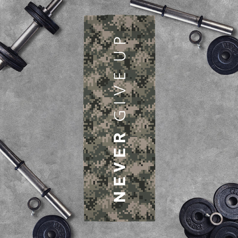 Camouflage Never Give Up Graphic Workout Cooling Towel