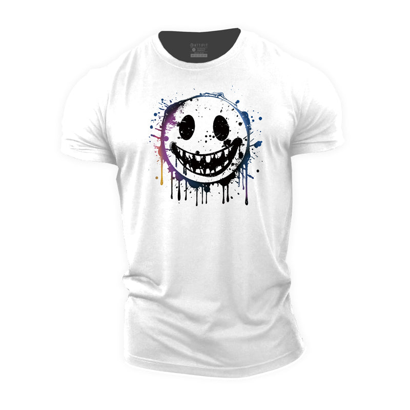 Cotton Smile Graphic Herren-Fitness-T-Shirts