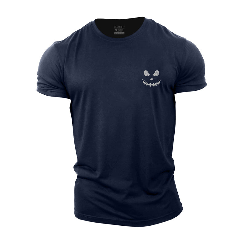 Cotton Evil Smiley Face Men's T-shirts